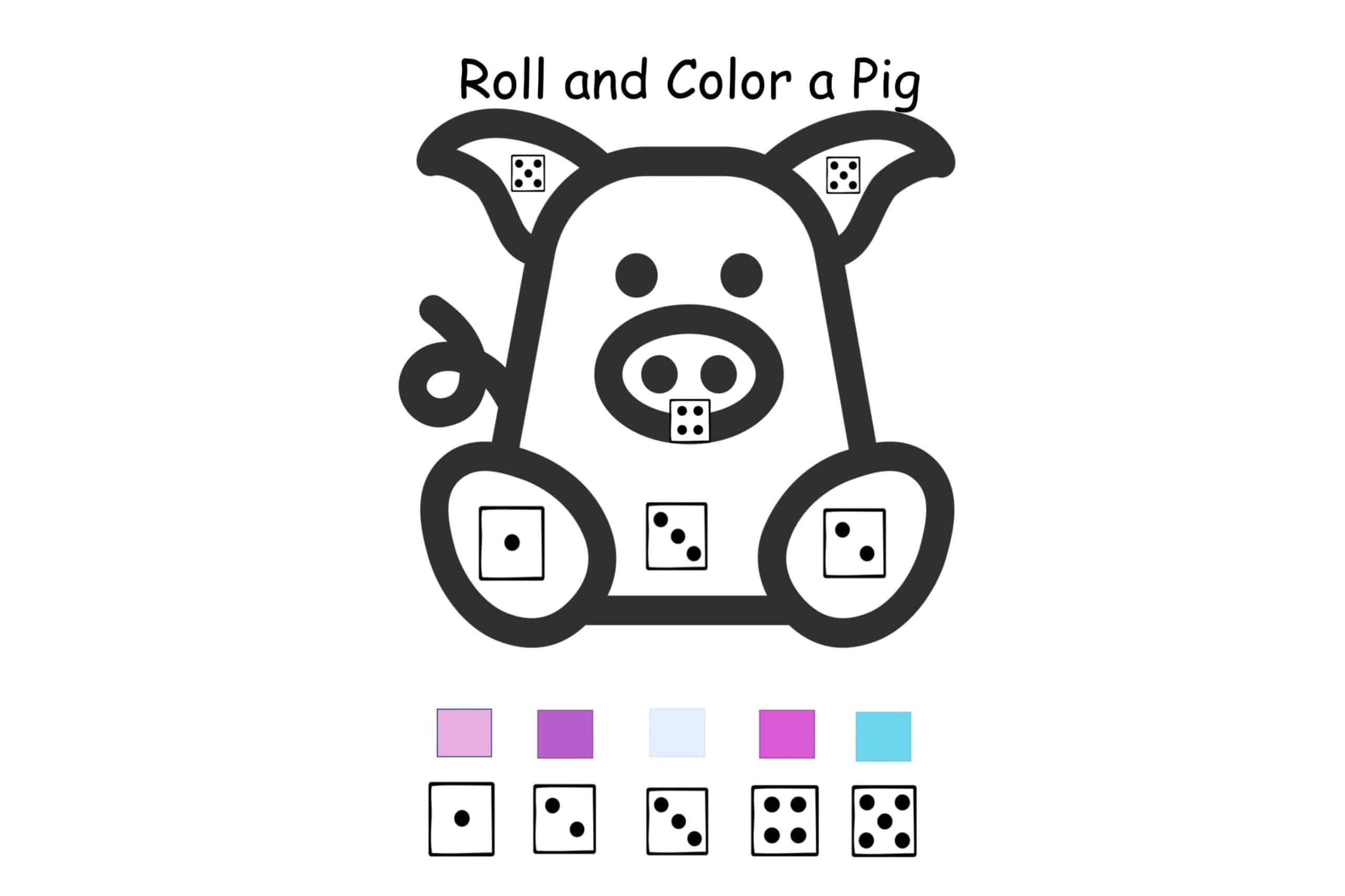 Get Ready to Oink and Roll with ‘Roll and Color a Pig’: A Free Preschool Math Game!