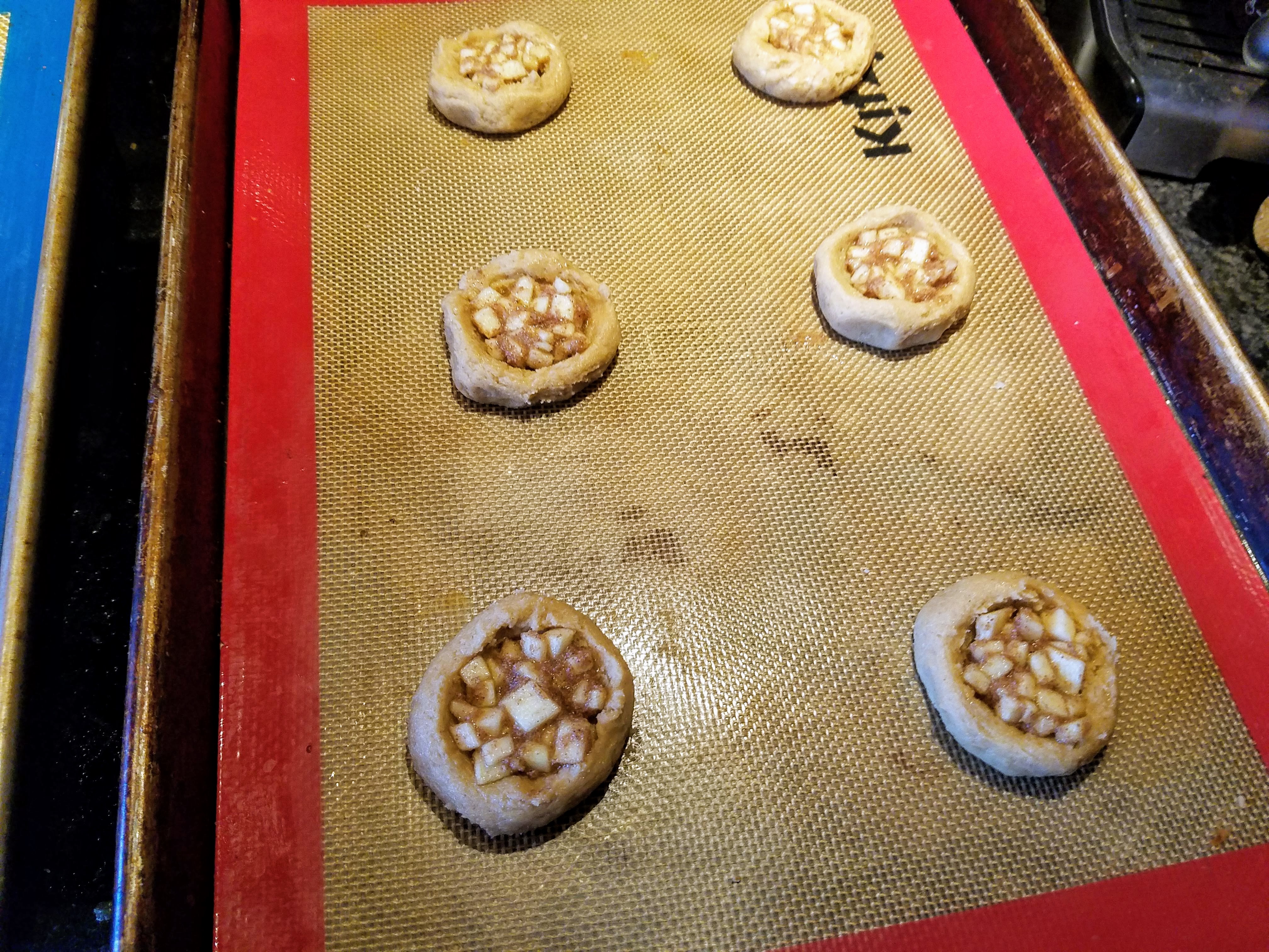 filled apple pie cookies before baking