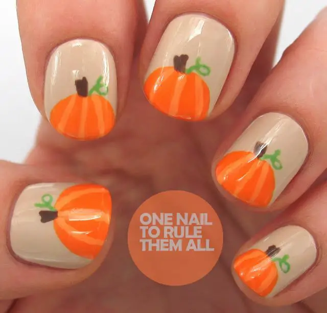 Pumpkin nail art