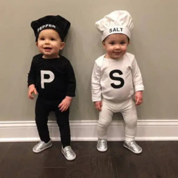 Costume for twins featuring Salt and Pepper.