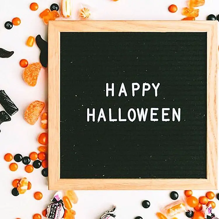 happy halloween letter board