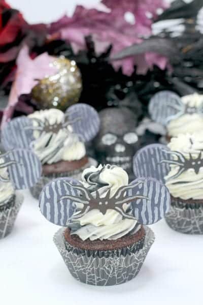 Jack Skellington Minnie Ears Cupcakes