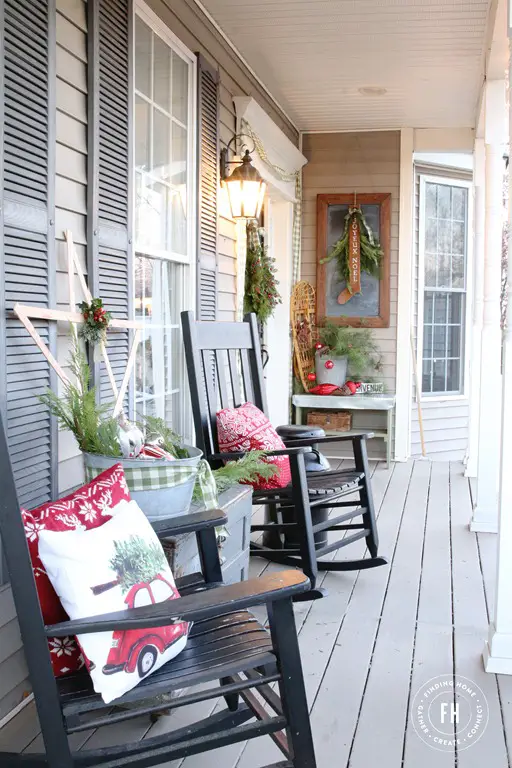 Porch with Rocking Chairs and Decorative Pillows