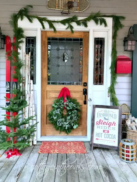 Red and Green Front holiday Porch