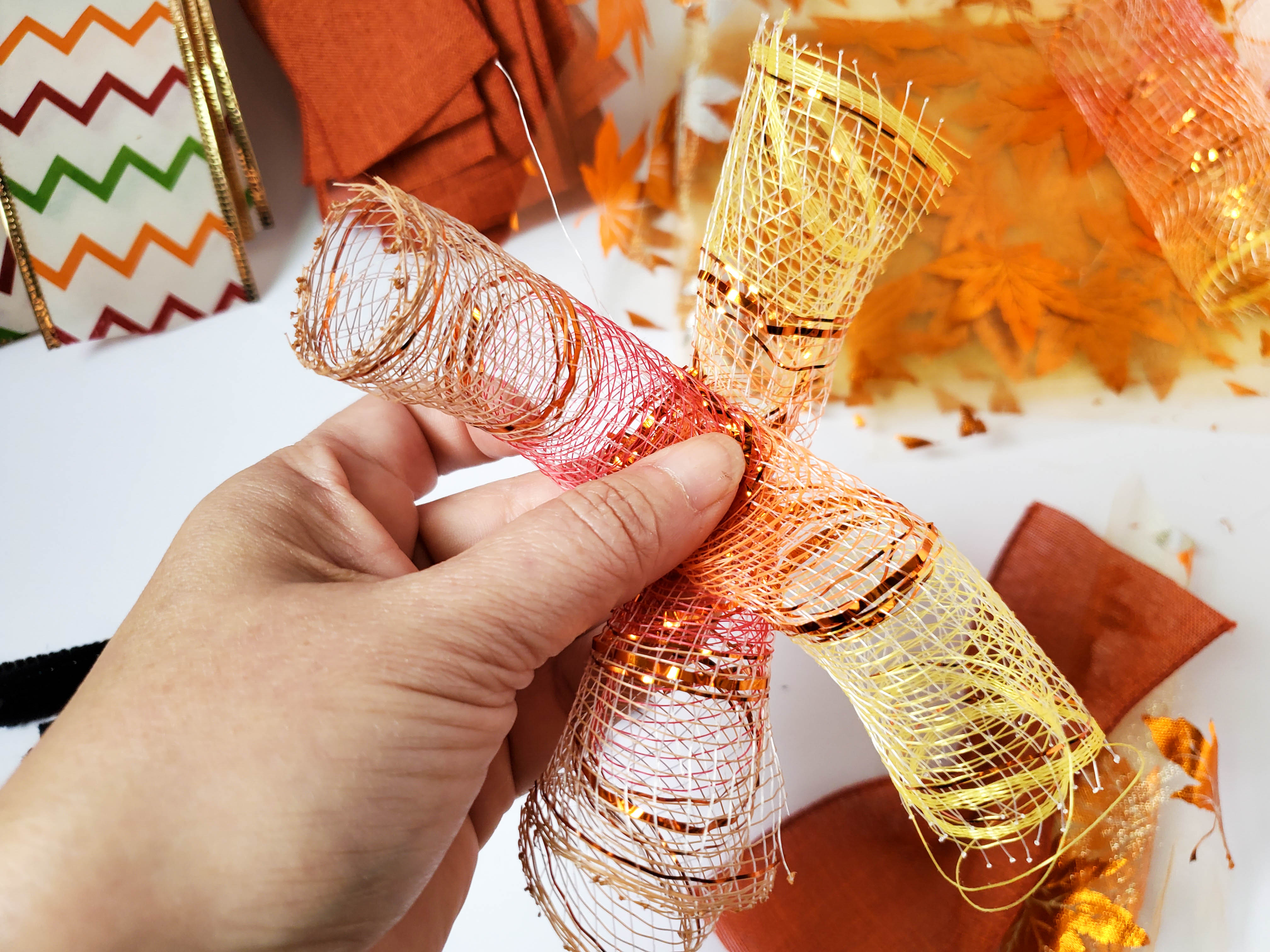 handmad scarecrow mesh wreath