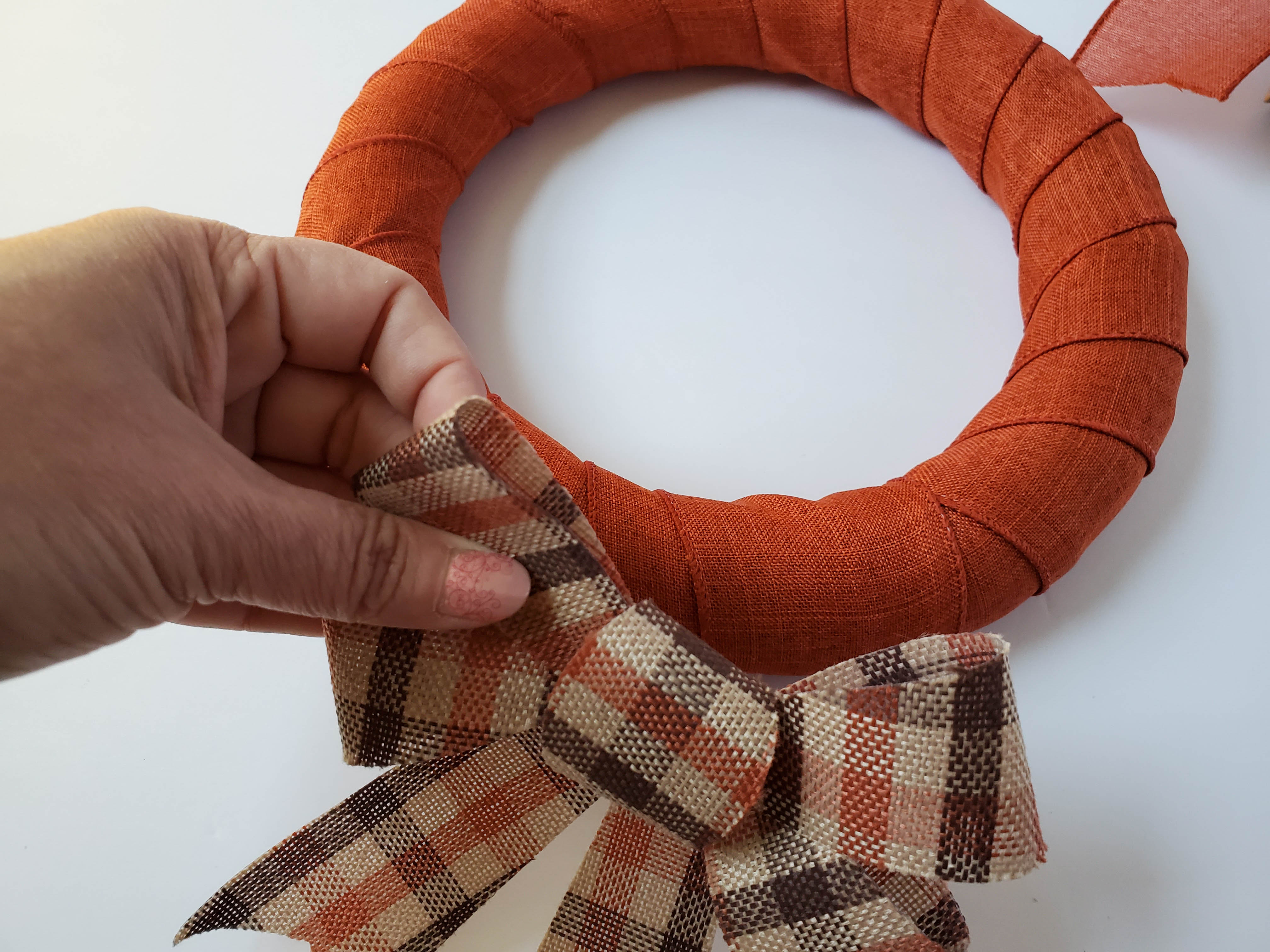Dollar Tree Orange Plaid Wreath