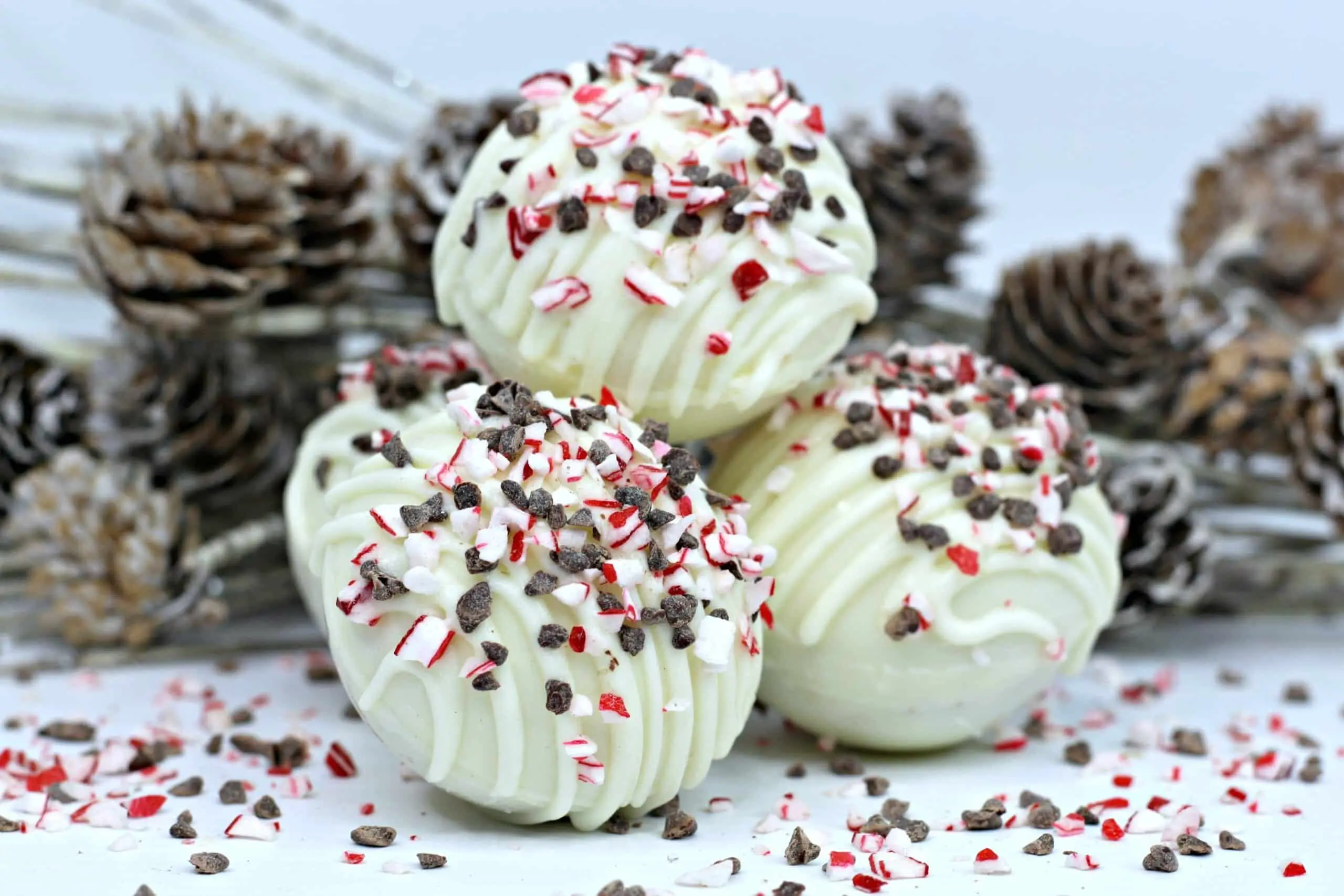 White Chocolate Peppermint Mocha Hot Cocoa Bombs~ A Must For The Holiday Season!
