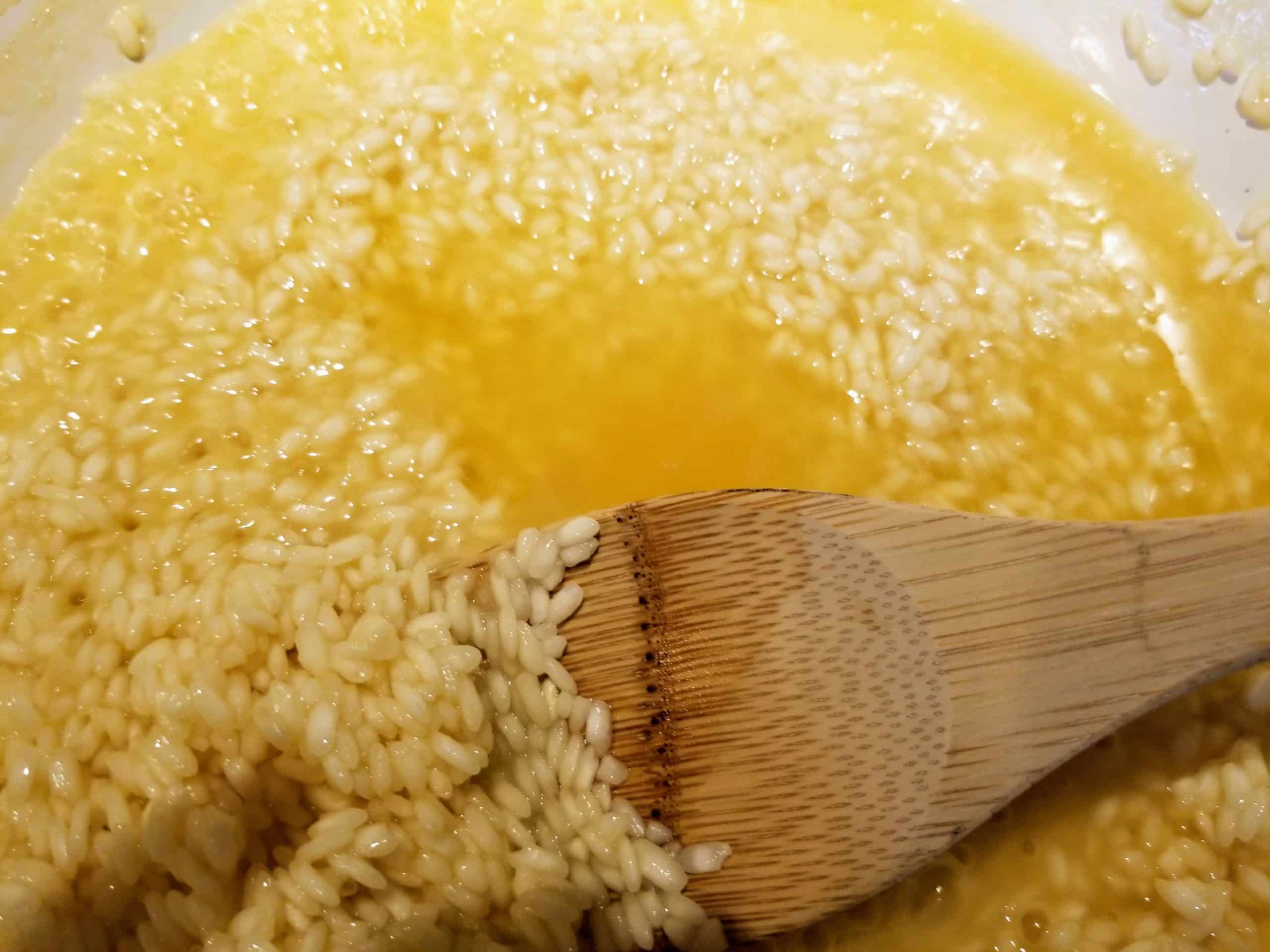 add more broth to risotto