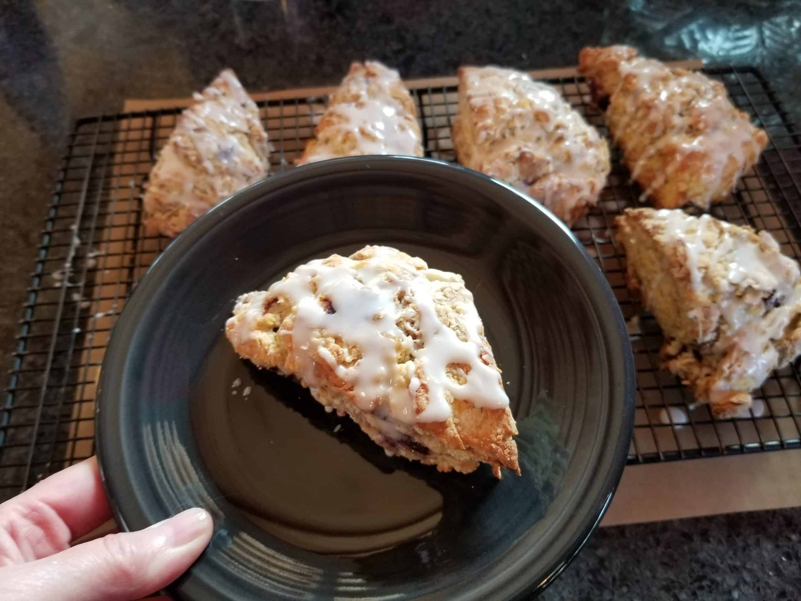 cherry scones with lemon glaze, scones recipe