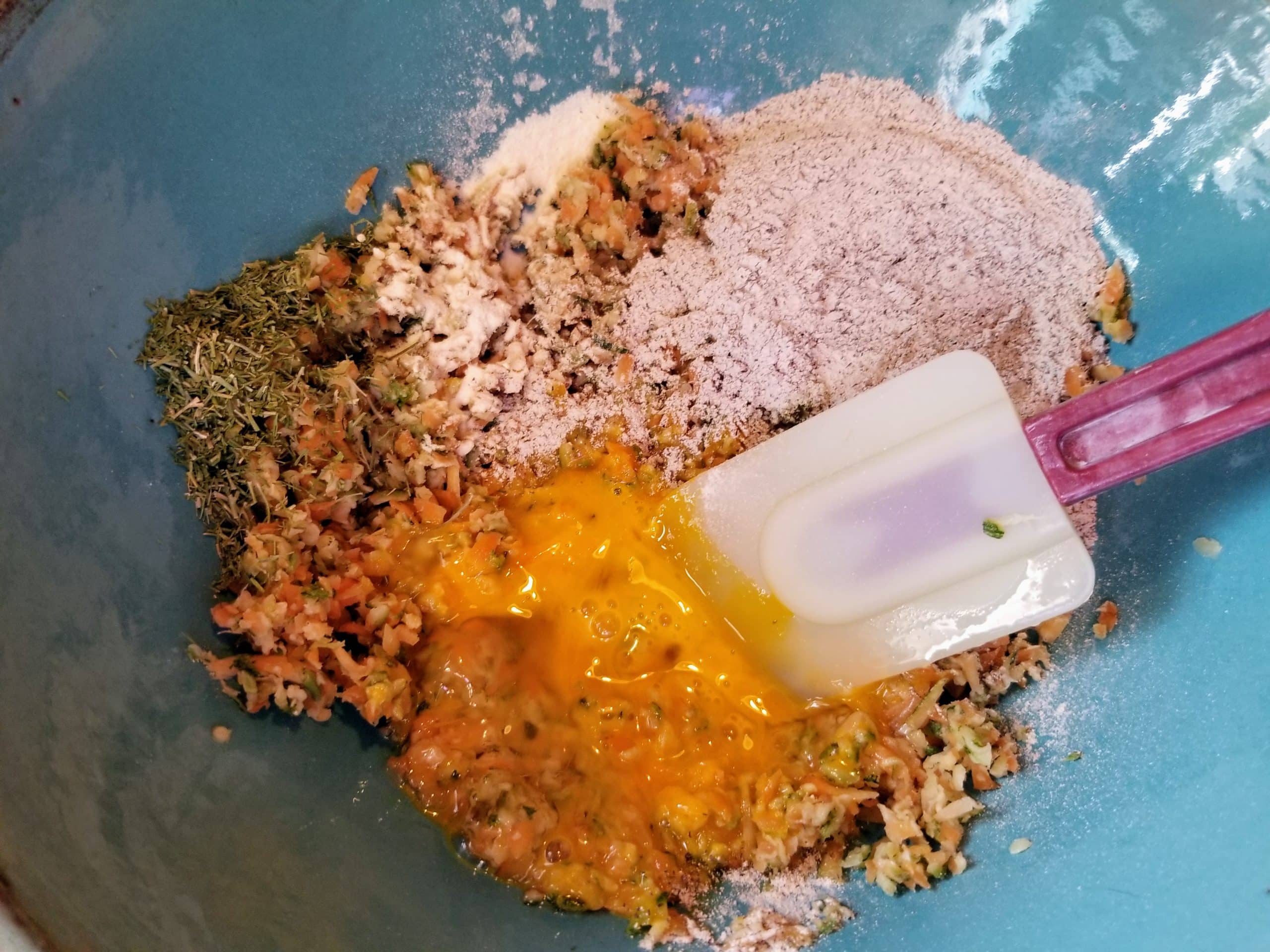 add waffle ingredients to bowl