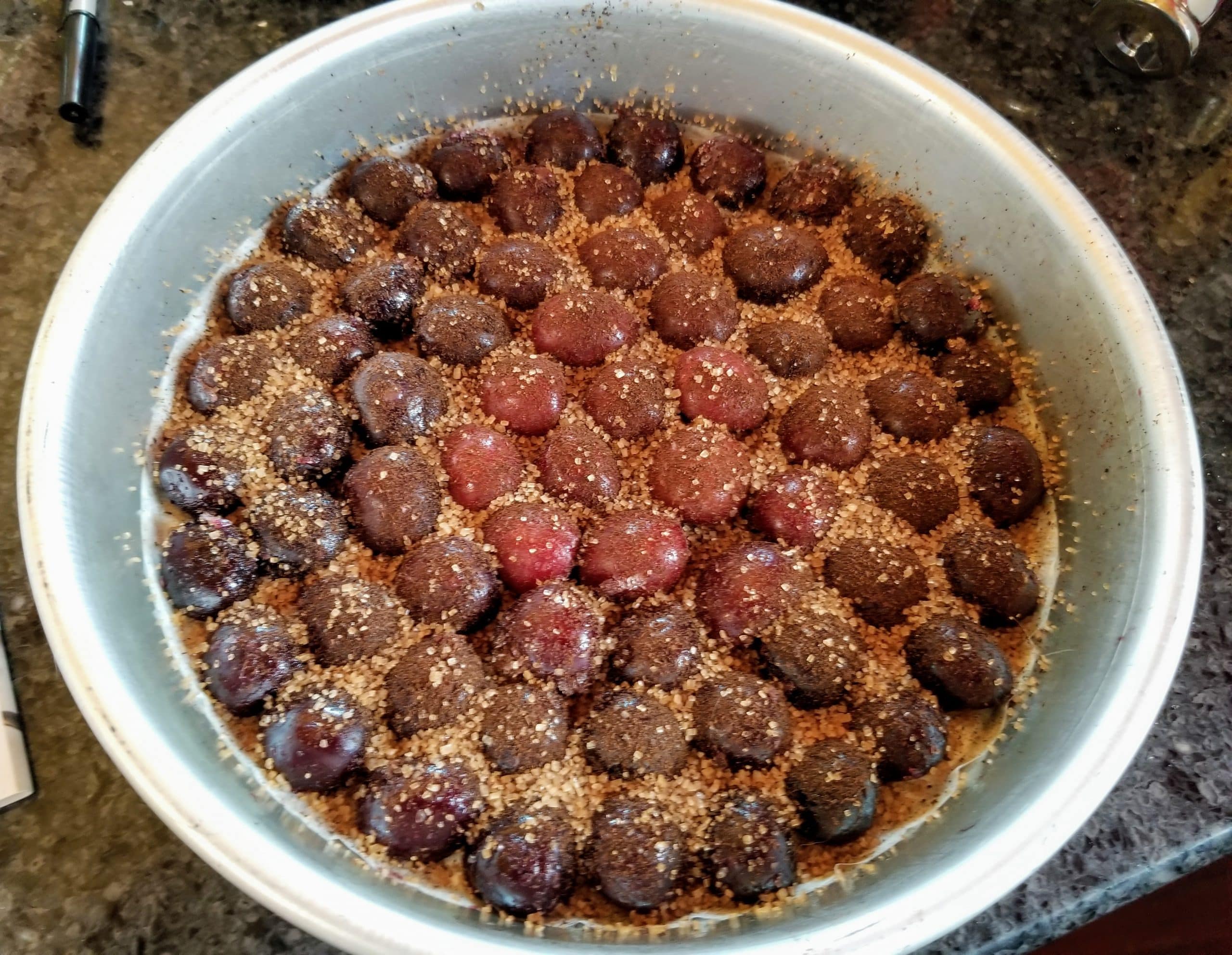 arrange cherry halves