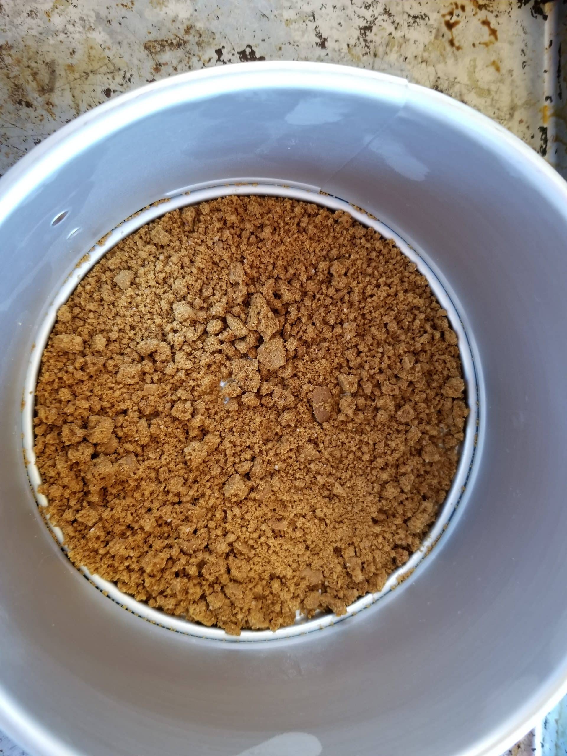 sprinkle cookies on bottom of springform pan