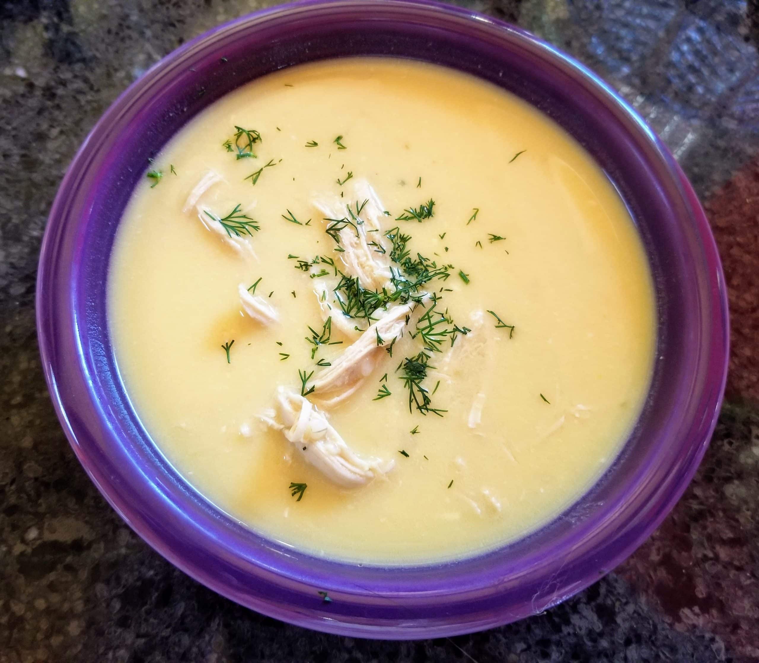 Greek style lemon chicken soup