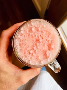 Fizzy Watermelon lemonade drink in a cup