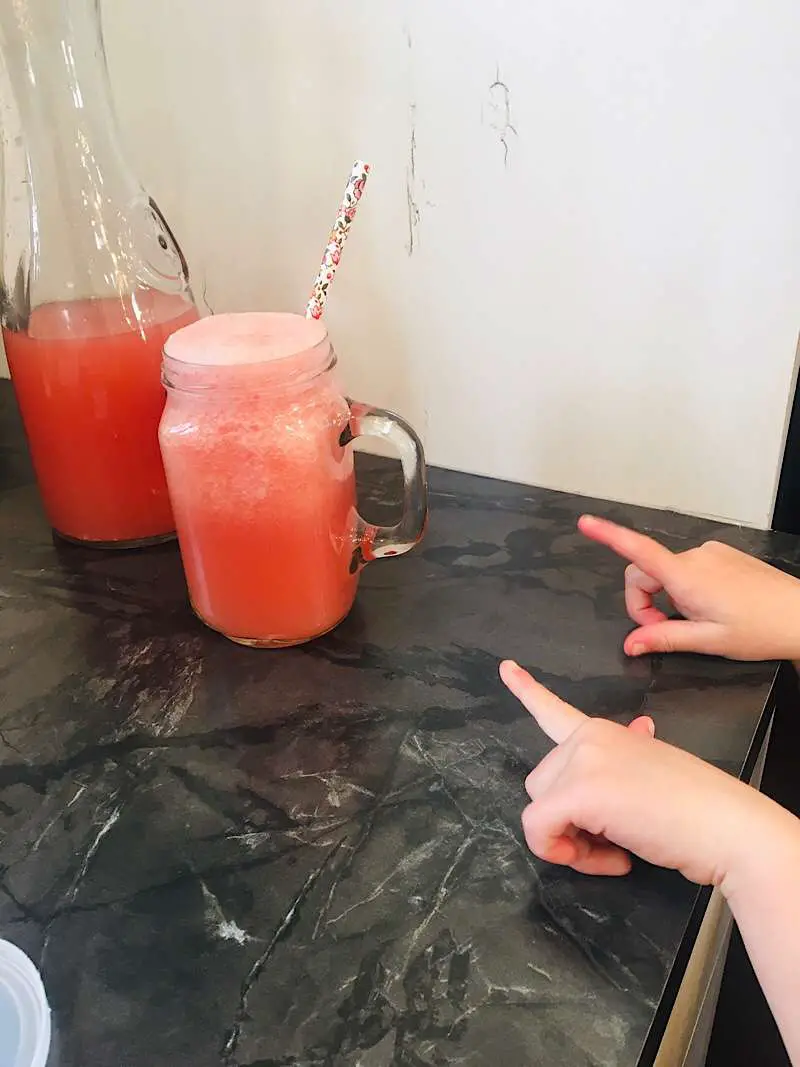 Watermelon Limonade In a mason jar cup