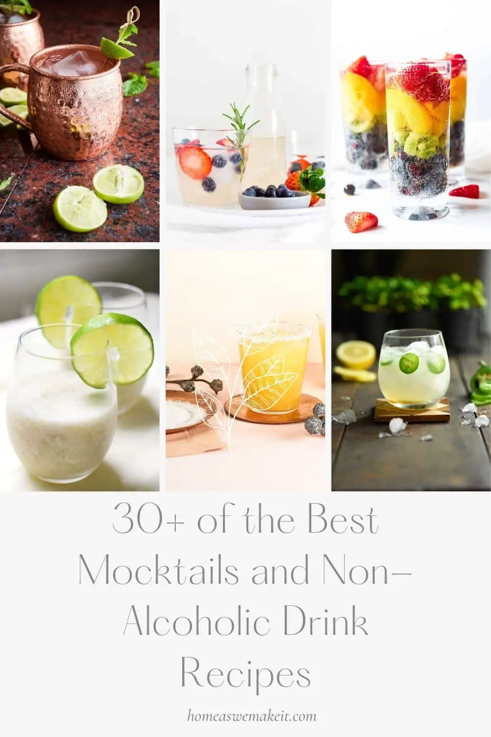 over 30 ideas for mocktail and non-alcoholic drink recipes recipes
