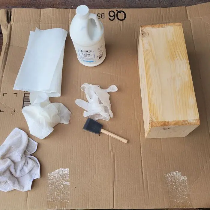 prepping your DIY centerpiece box for paint or stain