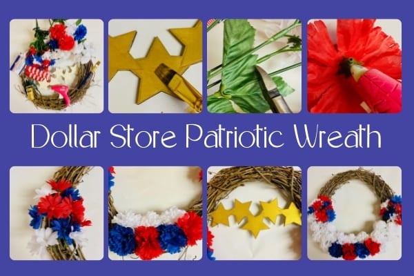 Patriotic wreath, dollar store crafts