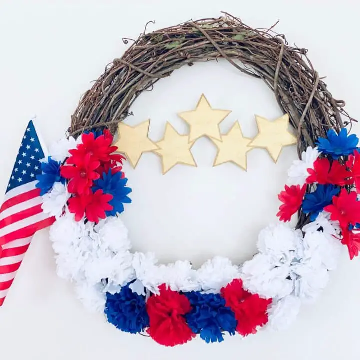 DIY Patriotic Wreath for the 4th of July ~ Dollar Store Craft
