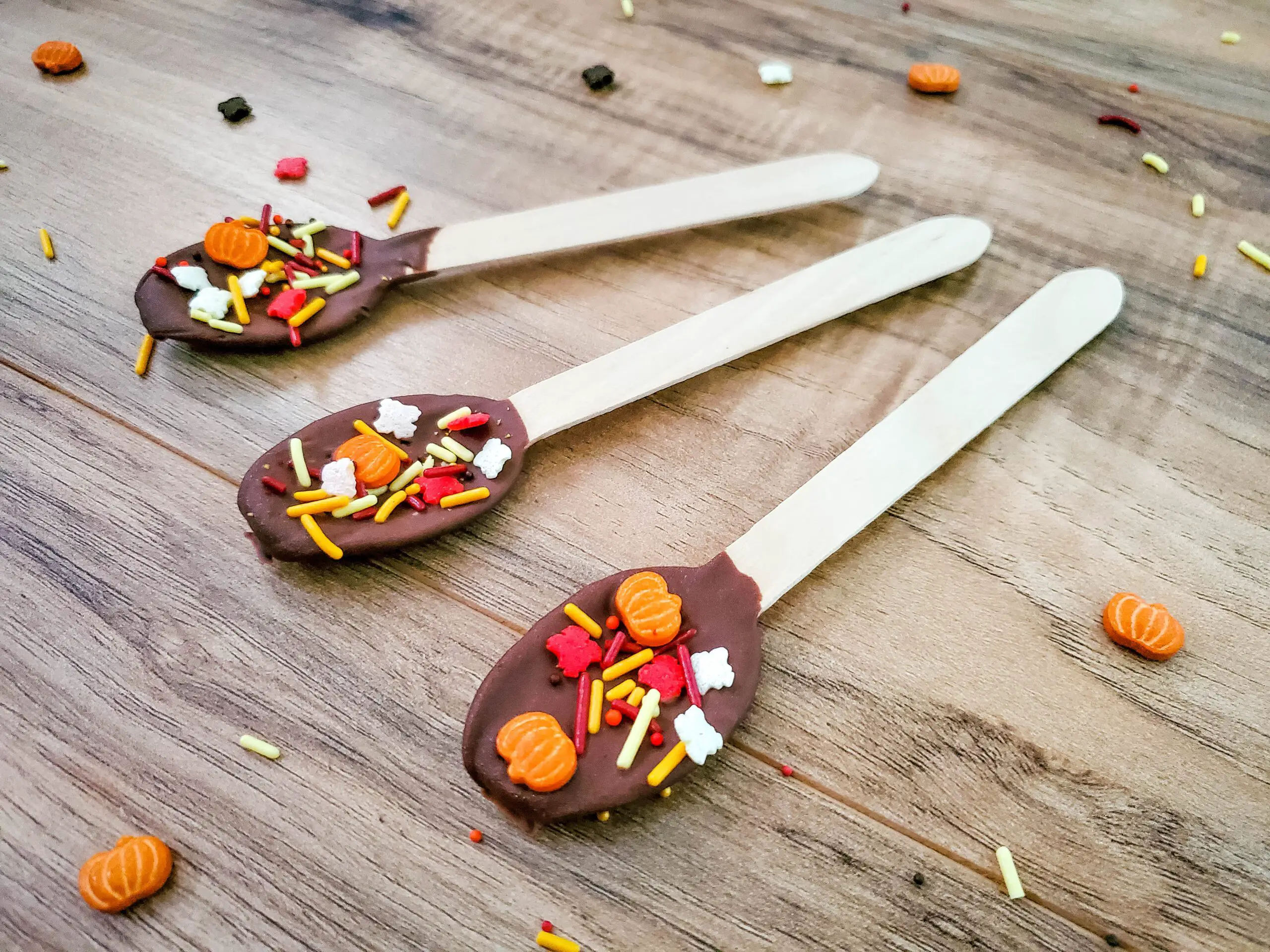 Pumpkin Sprinkles Chocolate Stirring Spoons Recipe