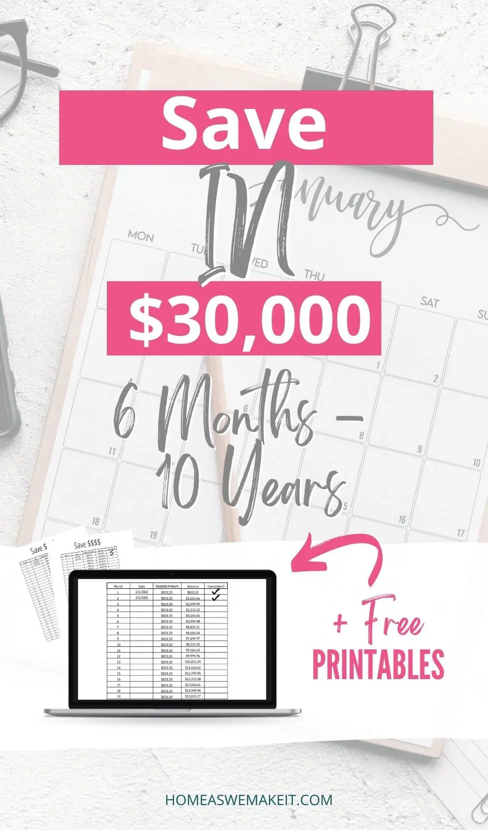 How to Save $30,000 with Money Saving Charts