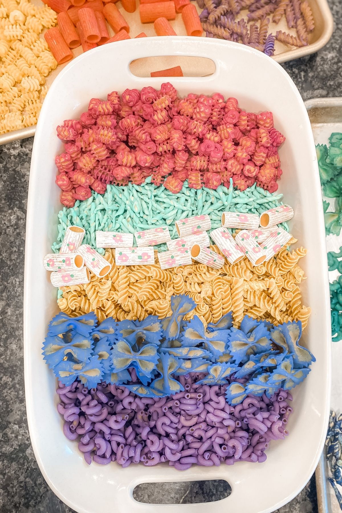 Colored Pasta with Vibrant Colors