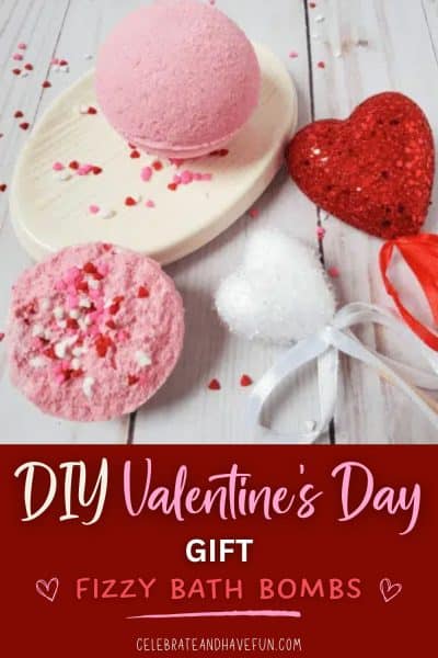 diy valnetine's day bath bombs on a table next to valentine's day decorations