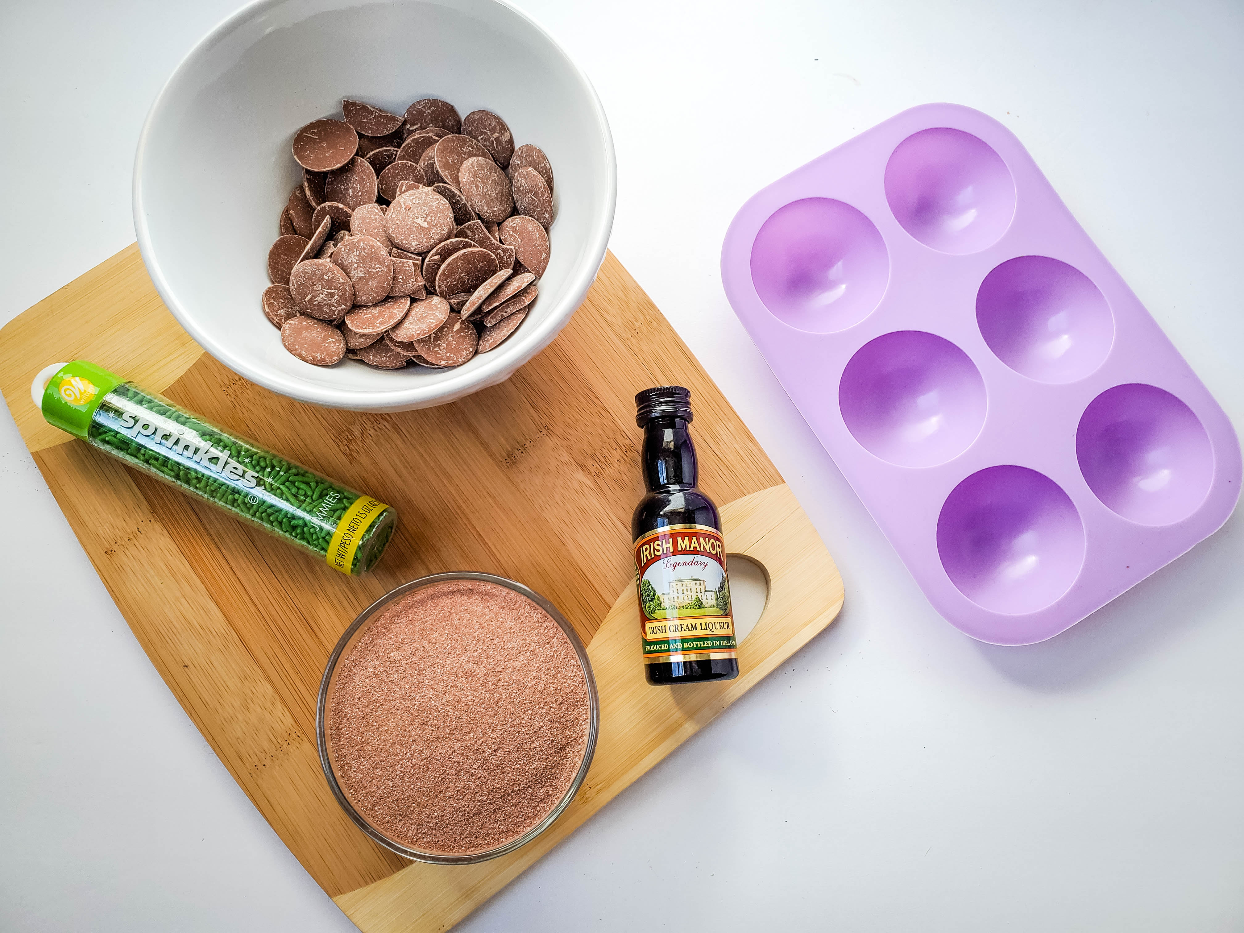 Ingredients For Irish Cream Hot Cocoa Bombs