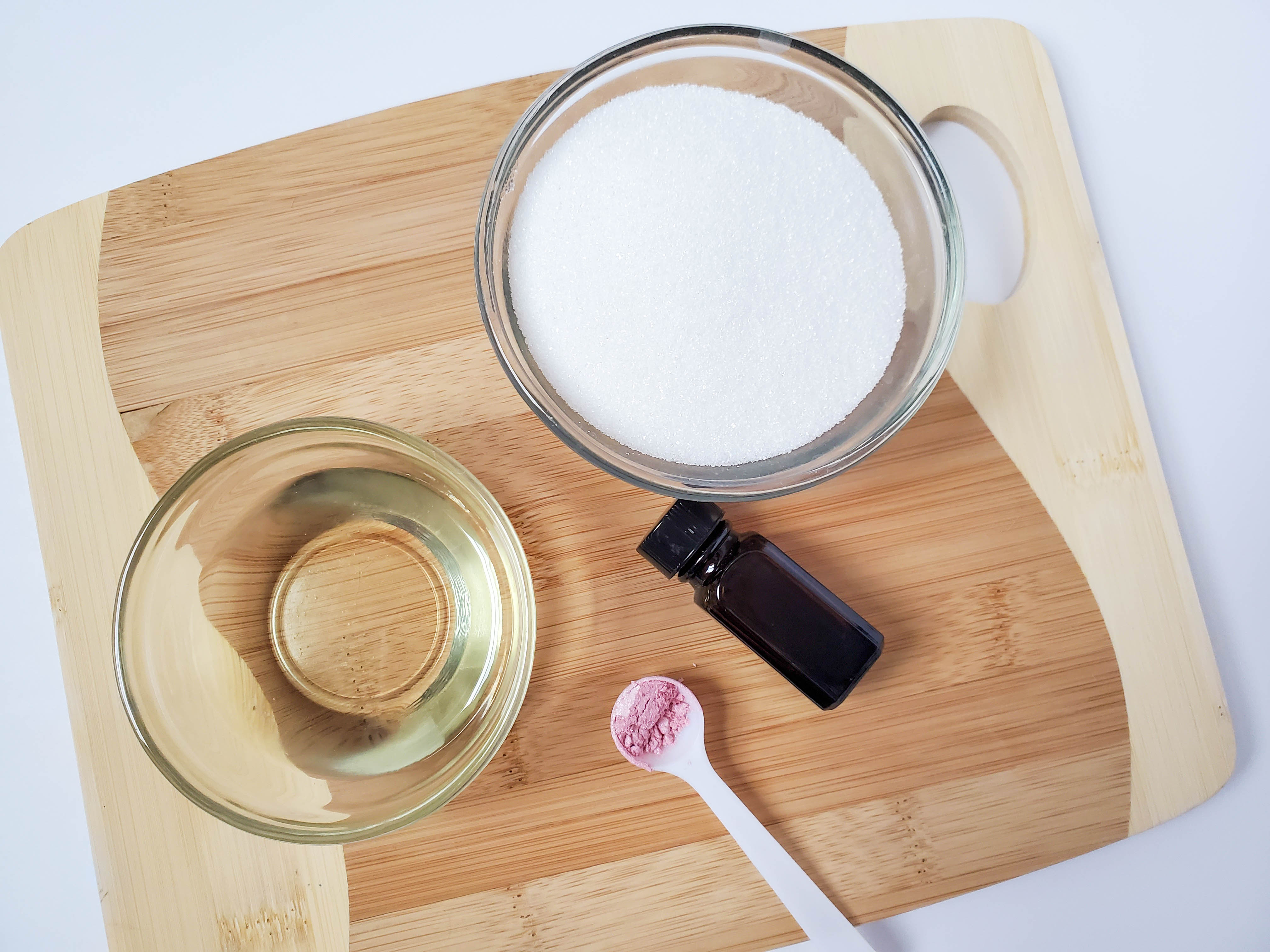 Rose Scented Homemade Sugar Scrub ingredients