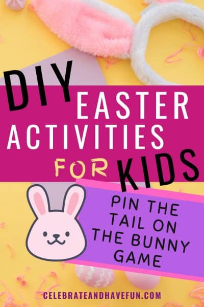 kids bunny ears and easter eggs