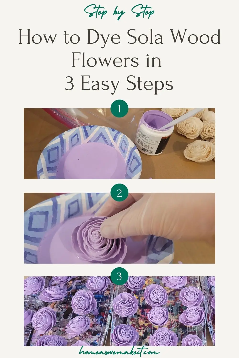how to dye sola wood flowers in 3 steps