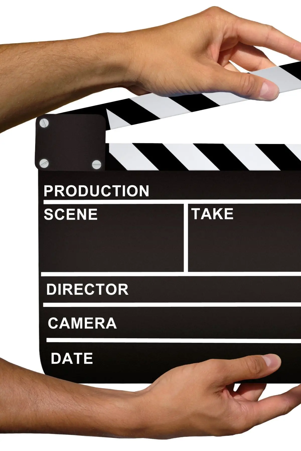 A movie slate for film production.