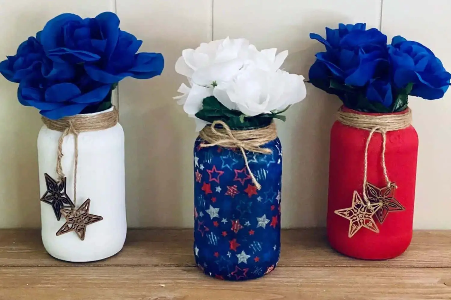Unique Patriotic Mason Jar Crafts for the 4th of July Made From Dollar Tree Items