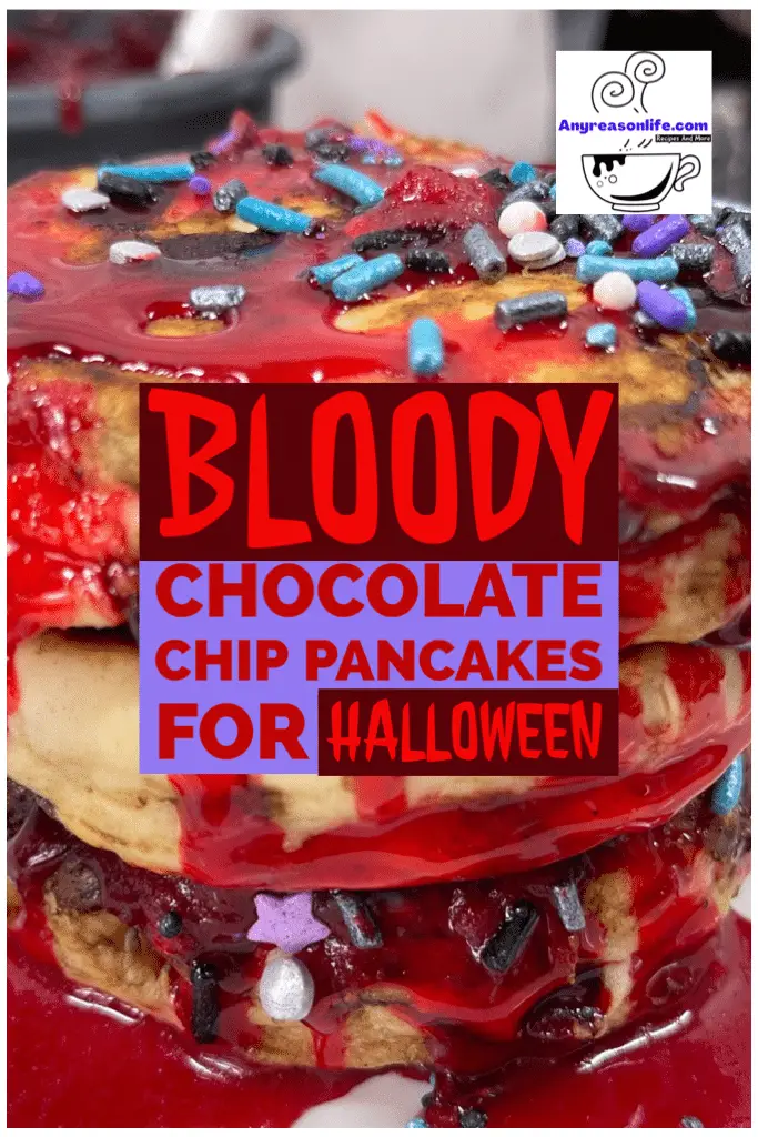 Spooky Bloody Pancakes Halloween Breakfast - Pinterest Graphic