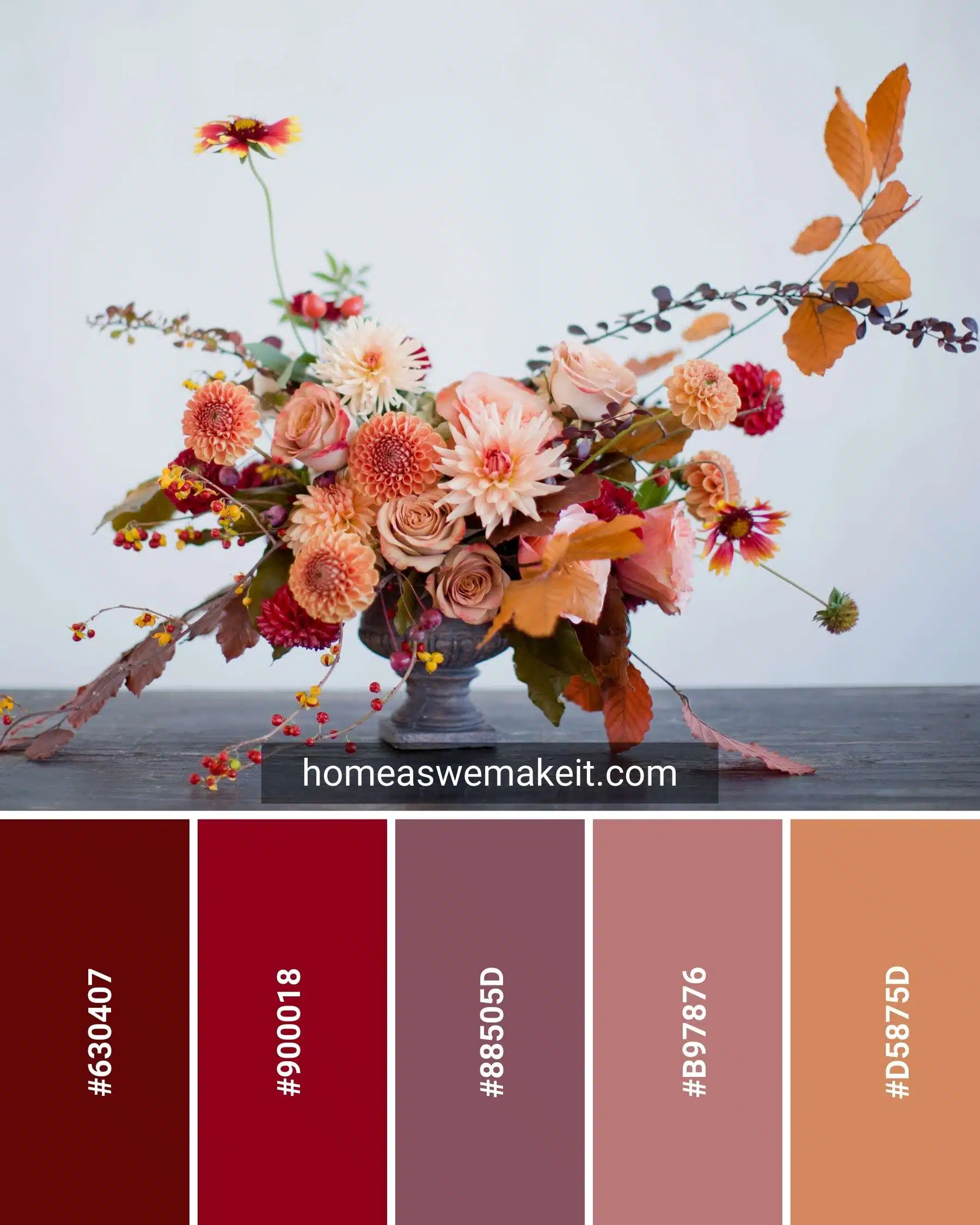 autumn flowers color palette