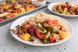 how to serve pineapple chicken with rice