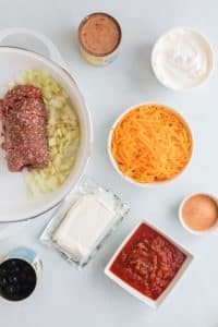 ingredients for taco dip