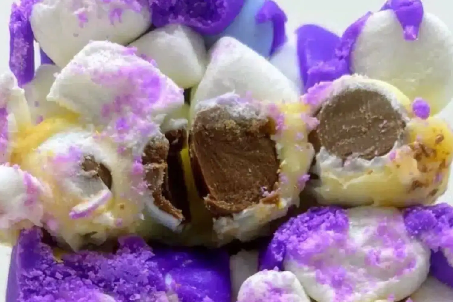 White Chocolate Easter Fudge With Mini Cadbury Eggs 