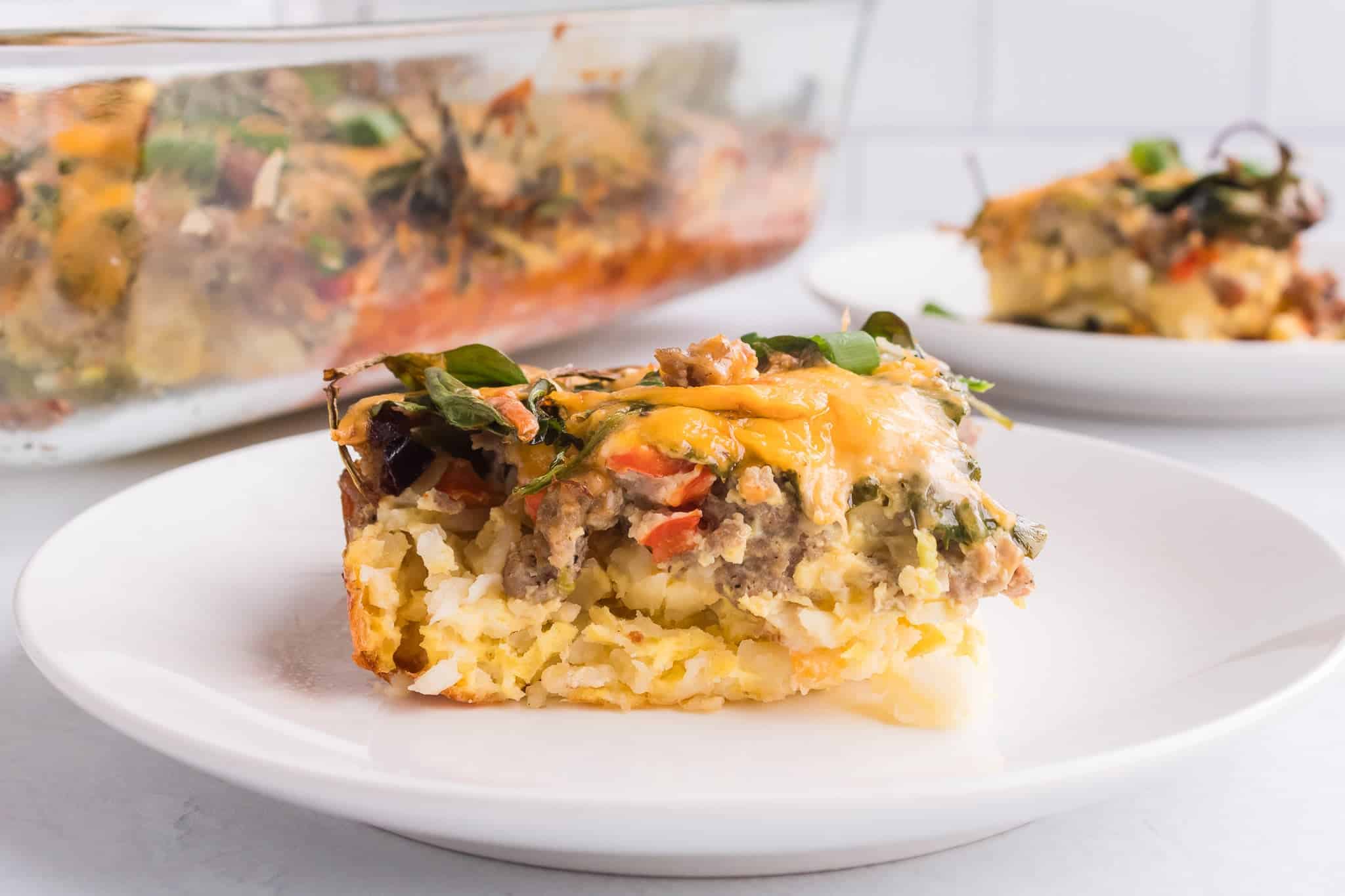 served sausage egg hashbrown casserole