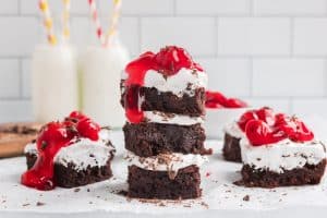 Black forest brownies with brownie mix
