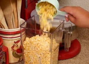 measure the corn for Belizean Dukunu Recipe