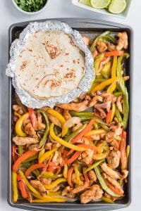 sheet pan chicken fajitas