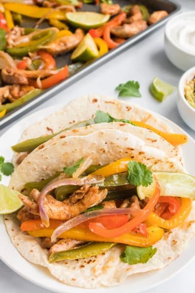 sheet pan chicken fajitas