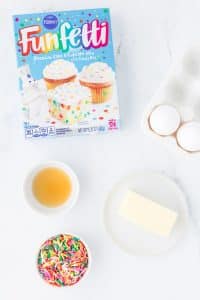 ingredients for Funfetti cake mix cookies