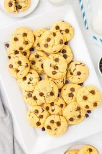 yellow cake mix cookies on a serving platter
