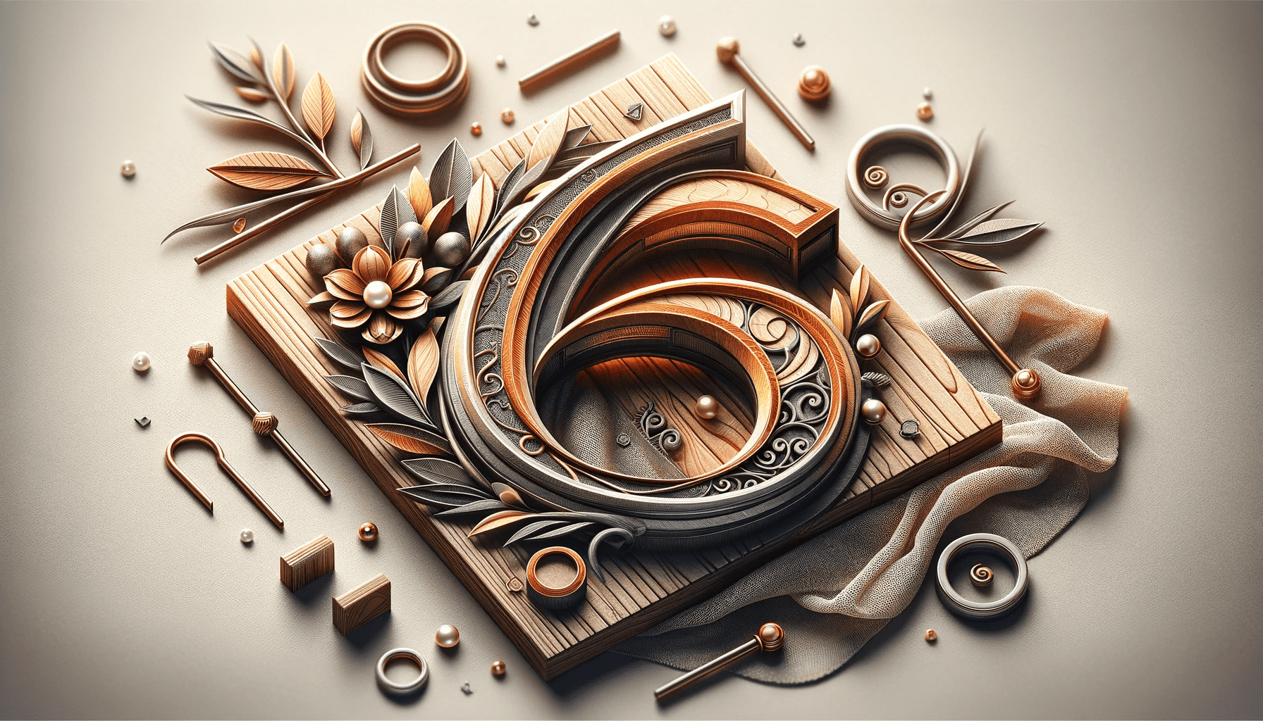An elegant featured image for an article on the 6th wedding anniversary. The image should symbolically represent the traditional (iron) and modern (wo