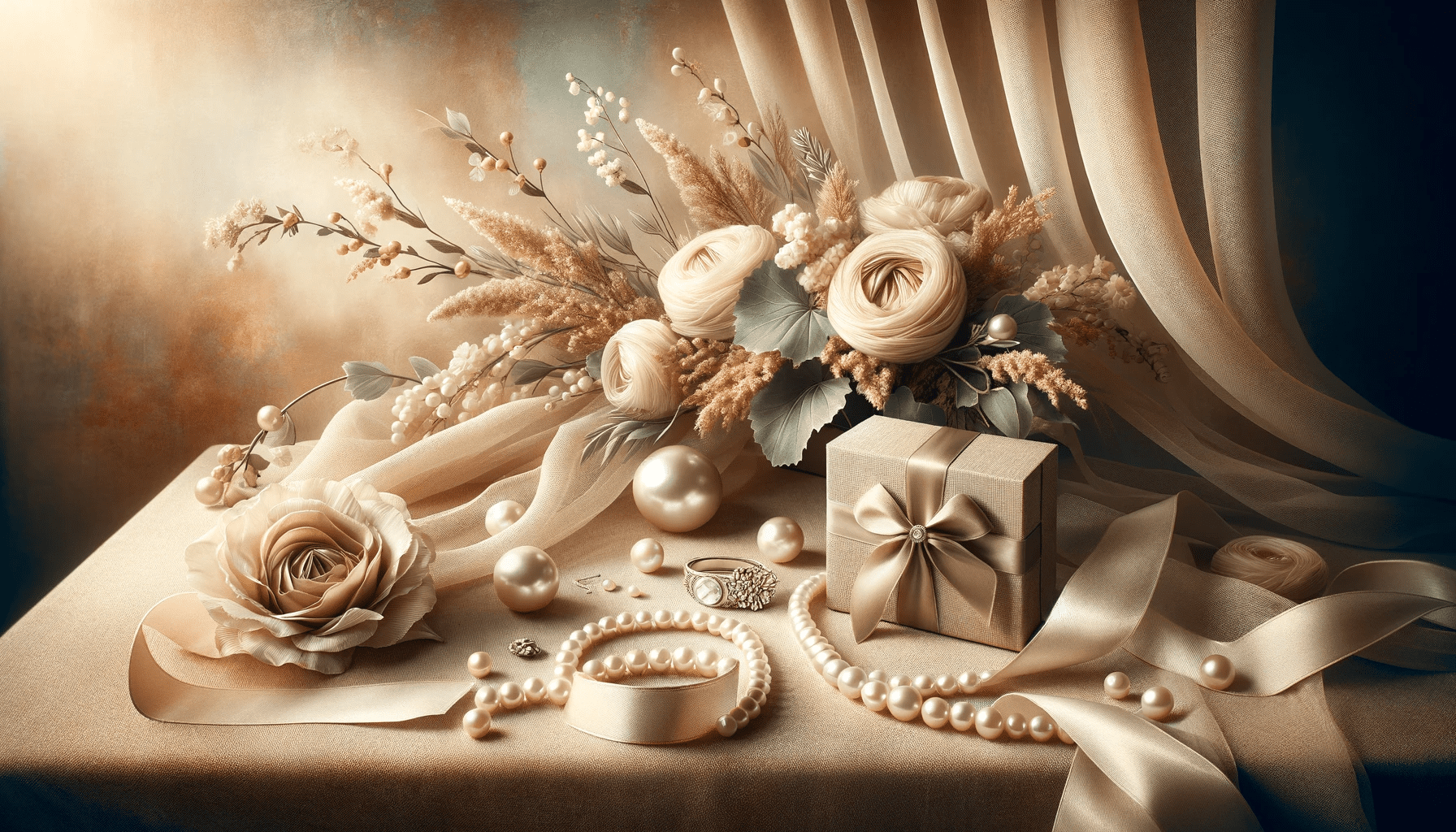 An elegant and detailed featured image for an article about the 12th wedding anniversary. The image should be 1200 x 600 pixels and incorporate elemen