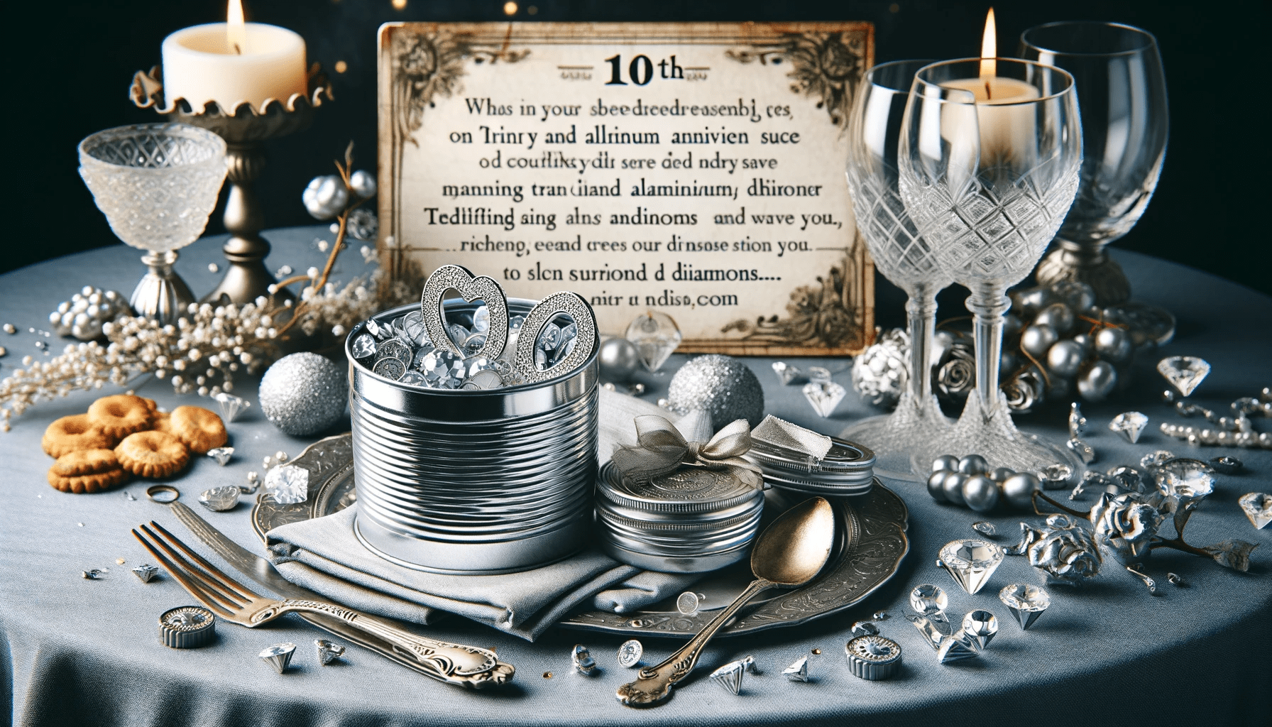 An image ideal for a 10th wedding anniversary article, focusing on quotes, captions, and wishes for a 9th wedding anniversary