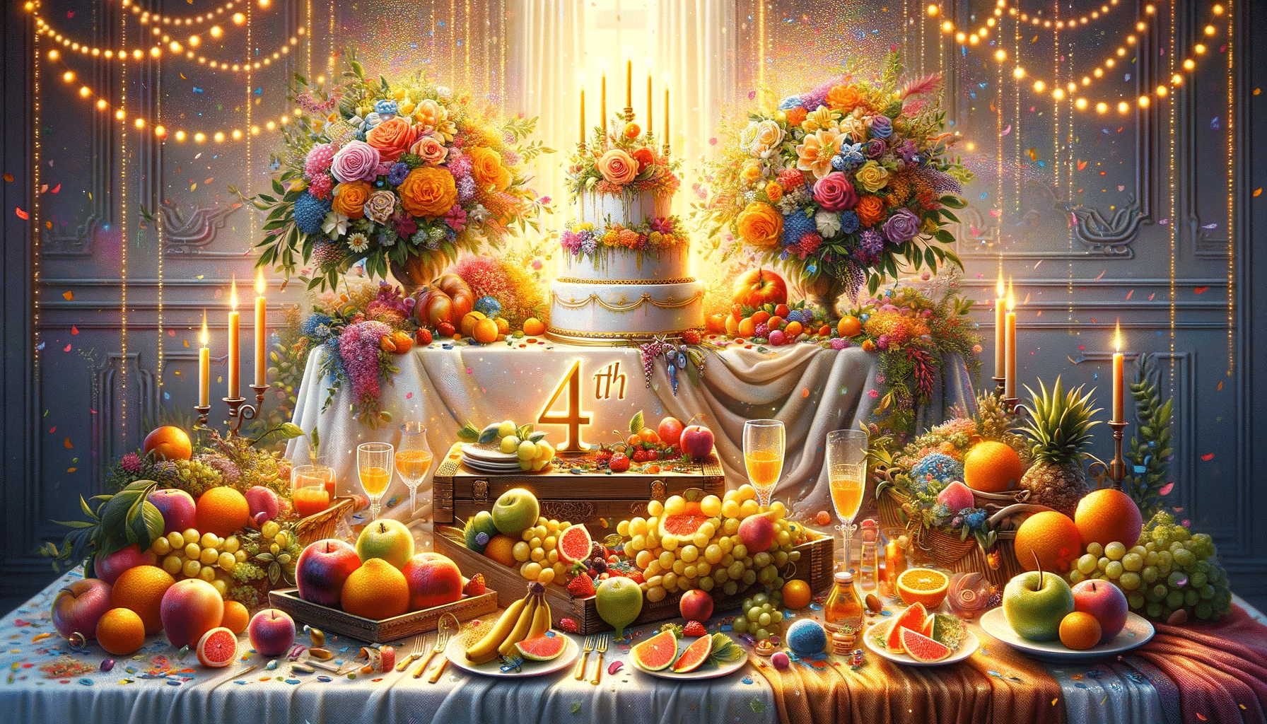 A vibrant and celebratory image ideal for a 4th wedding anniversary article.