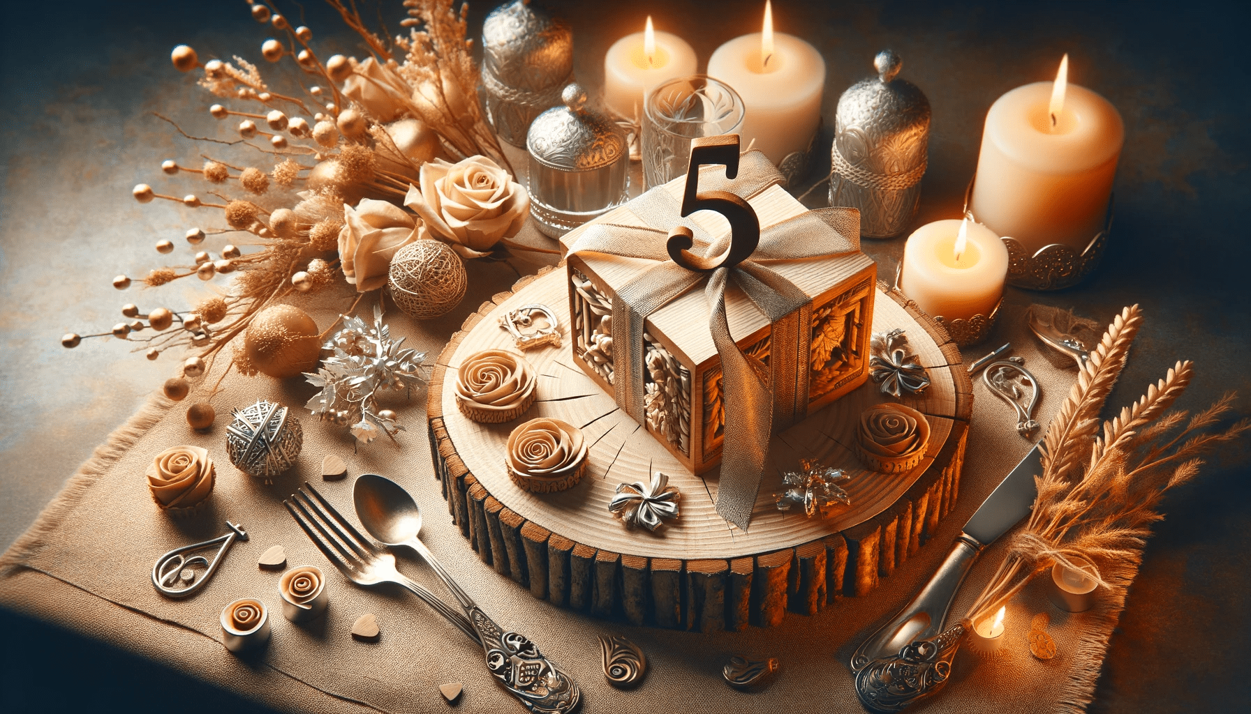 A featured image for an article about celebration ideas and tips for a 5th wedding anniversary